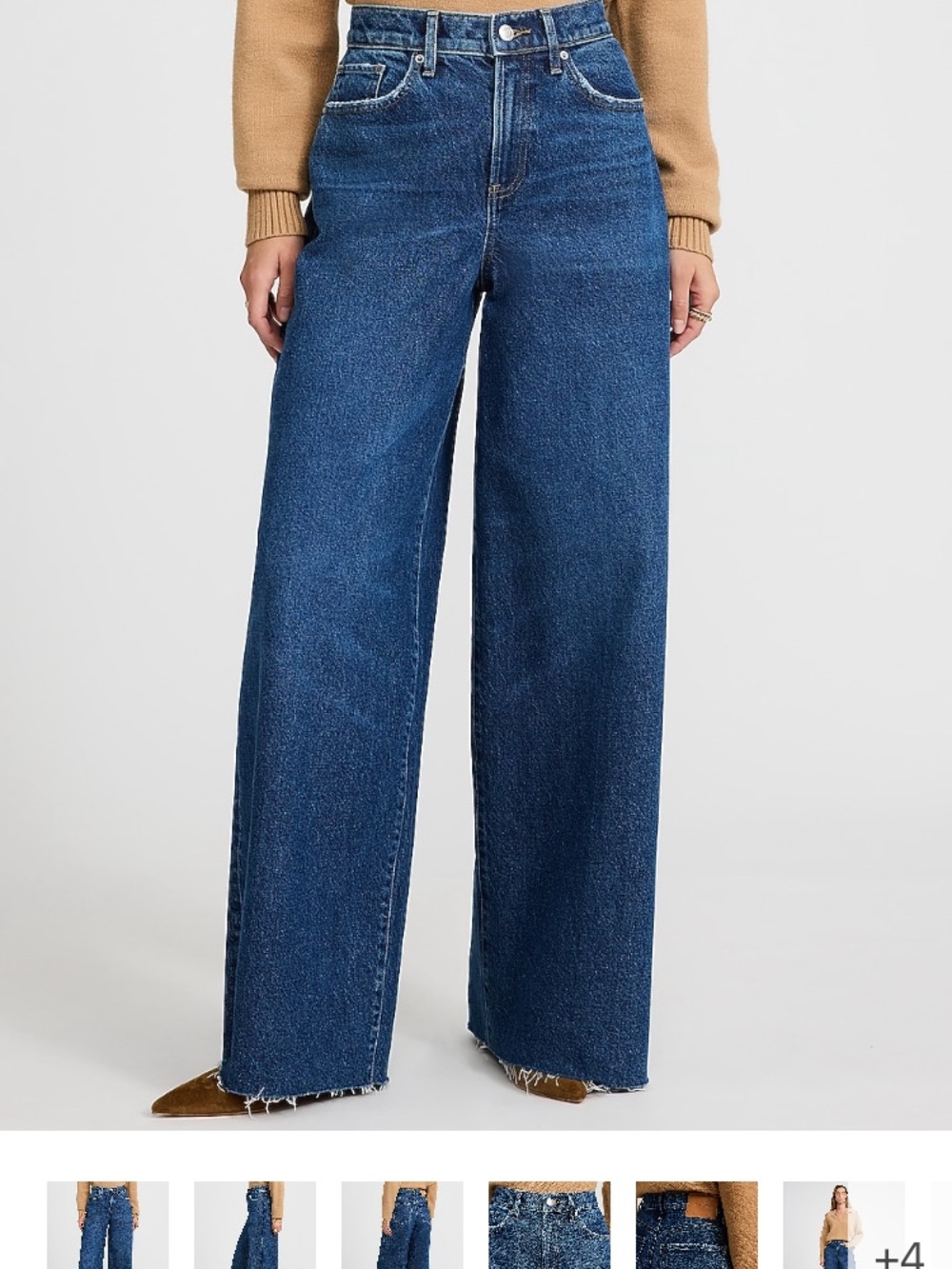 Express Wide-Leg High-Rise Jeans - Dark Blue stretch